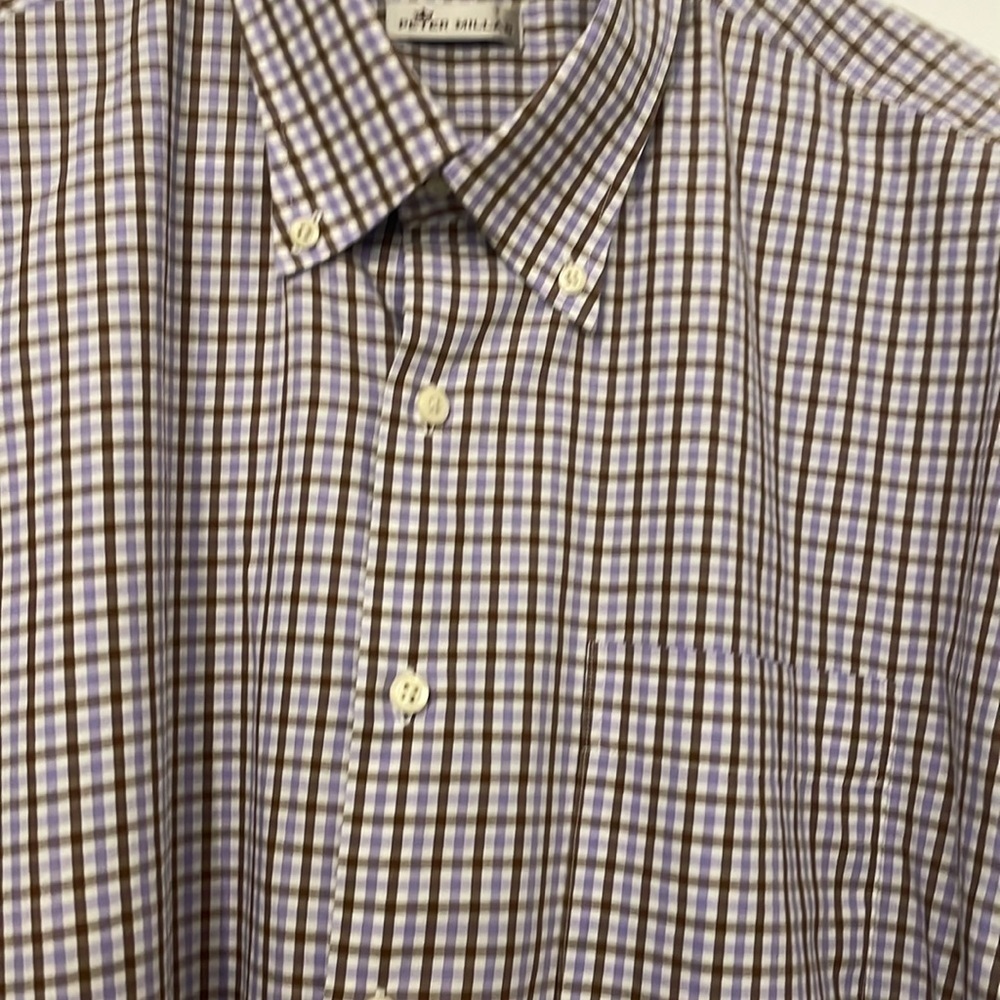 Peter Millar Checked Cotton Buttoned Down In Size… - image 2